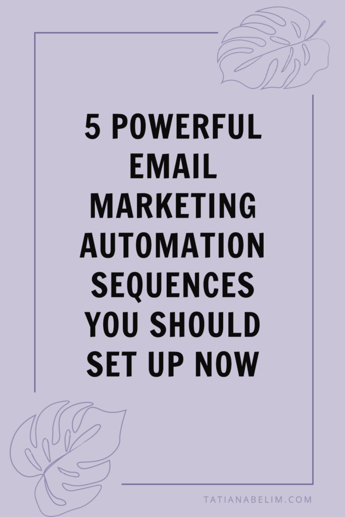 5 Powerful Email Marketing Automation Sequences You Should Set Up Now | Tatiana Belim