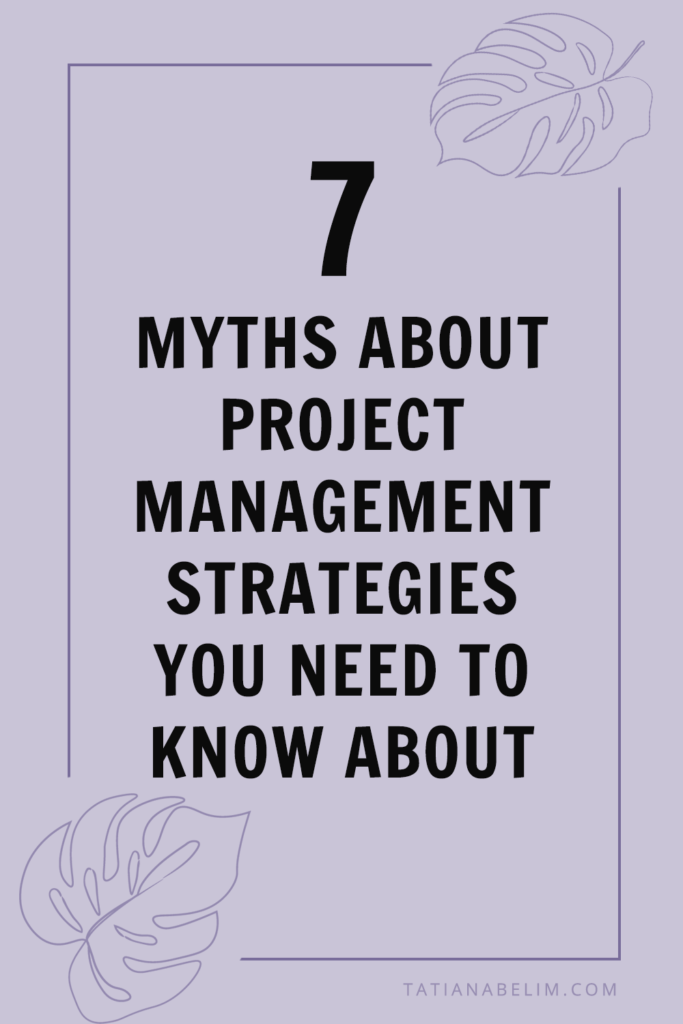 7 Myths About Project Management Strategies You Need To Know About | Tatiana Belim